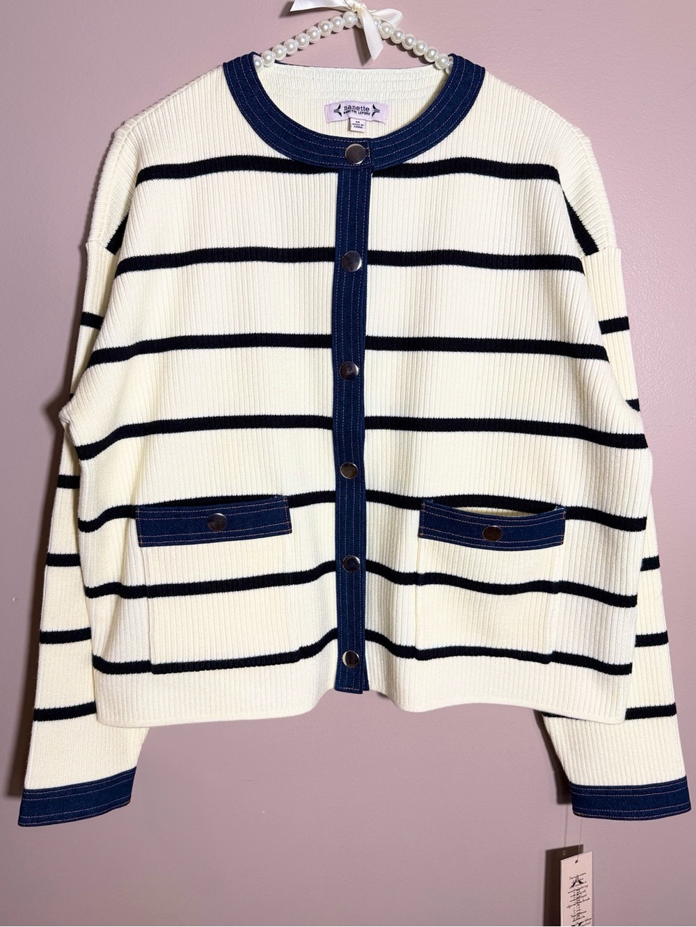 Nanette Lepore Denim Accent Cardigan
